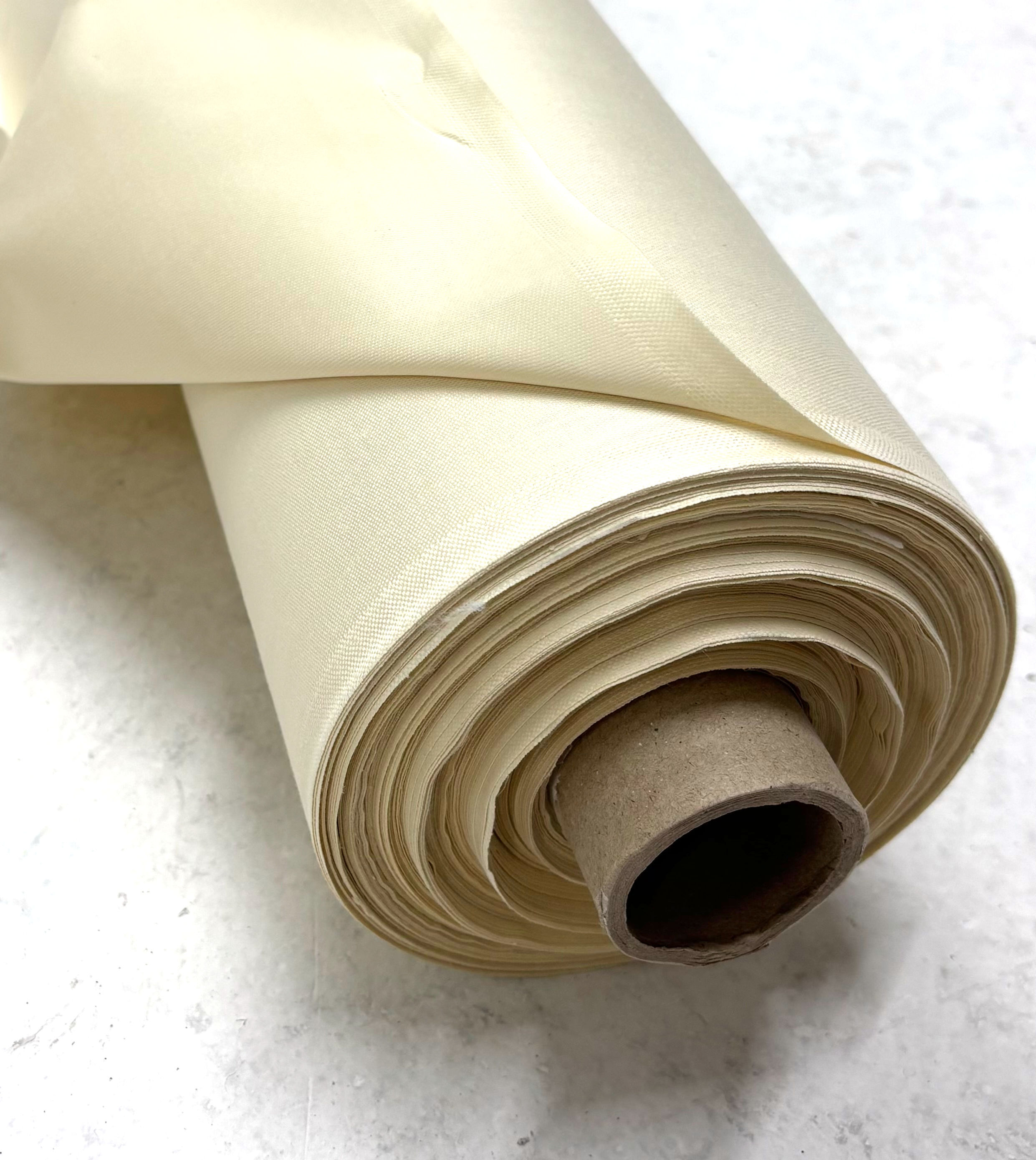 100% Cream Cotton Sateen Curtain Lining