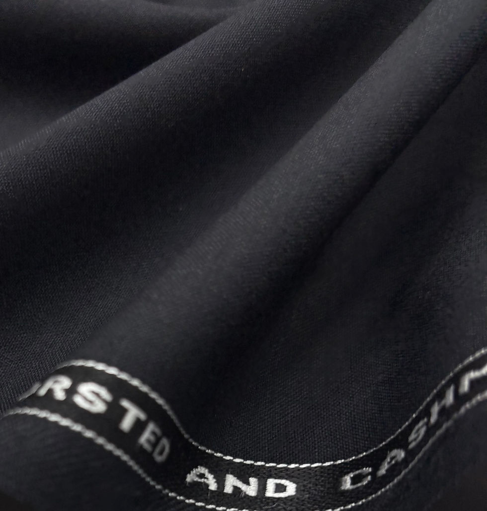 الصورة المصغرة: Black Lightweight Wool & Cashmere Suiting & Thobe Fabric - 3.5 Meters