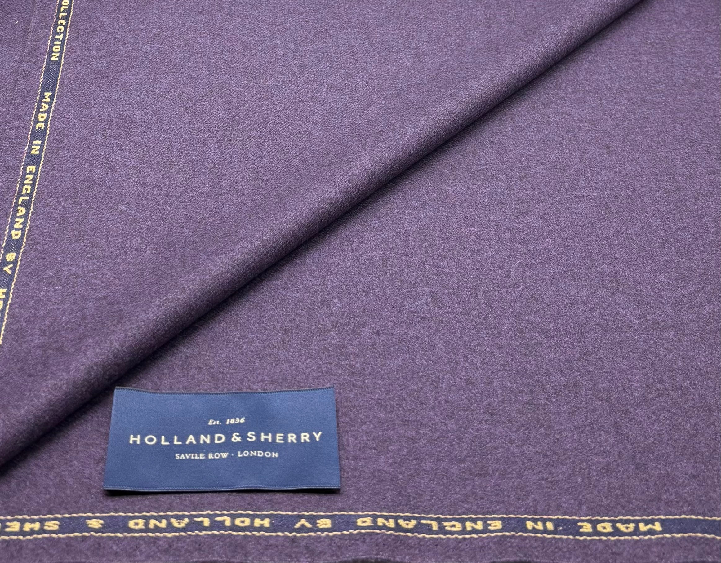 Purple Flannel Super 180s Wool Fabric By Holland & Sherry - 2.20 Meters