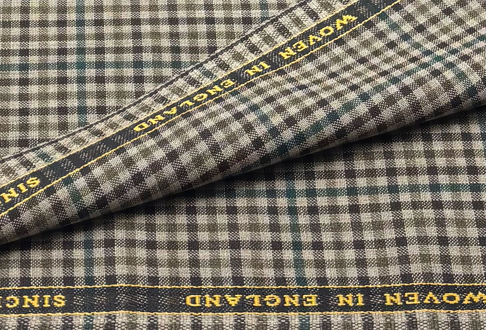 الصورة المصغرة: Green Gun Club check FOX AIR Wool Fabric By Fox Brothers - 2.50 Meters
