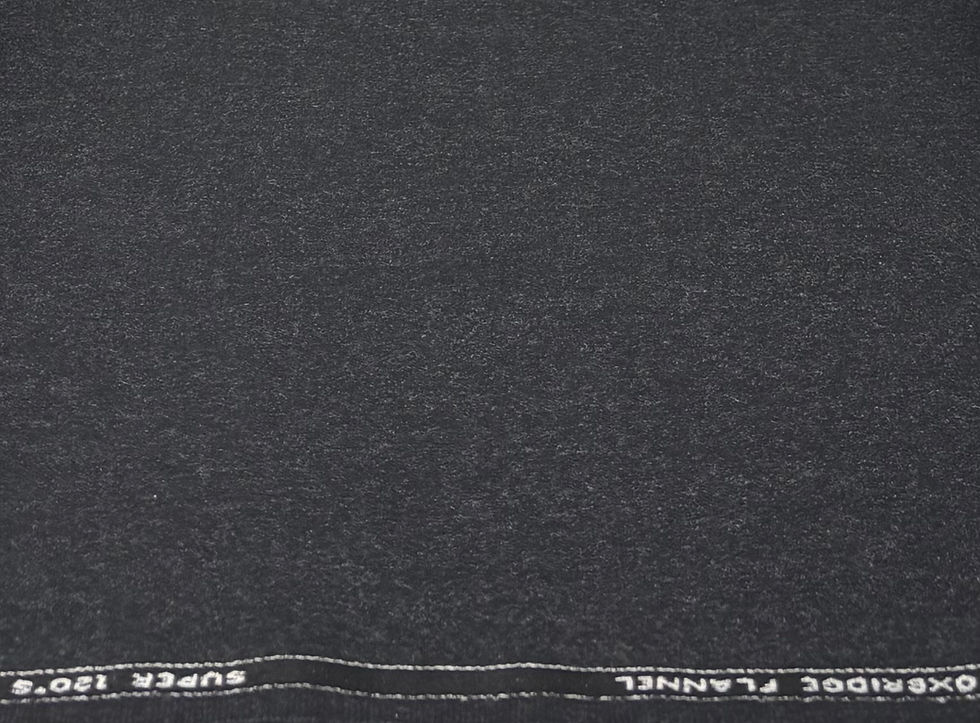Thumbnail: Charcoal Grey Oxbridge Flannel Wool Fabric By William Halstead - 3.50 Meters