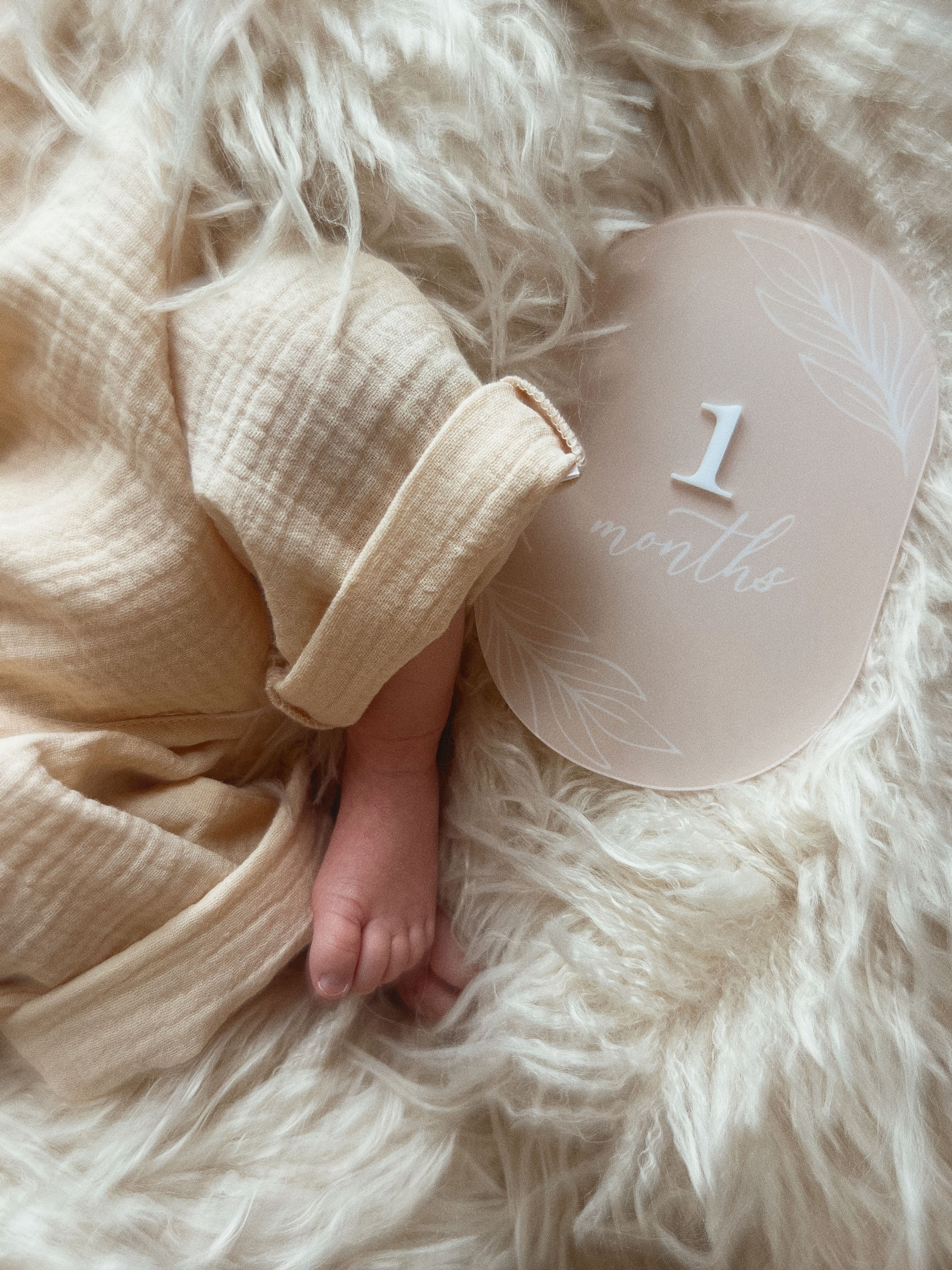 Набір акрилових табличок для фото дитини кожного місяця до року життя зі змінними цифрами.