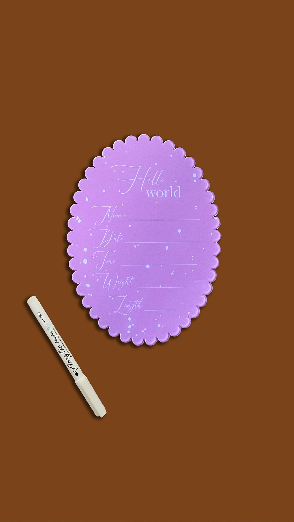 Акрилова метрика для збереження найважливішої інформації малюка при народженні.