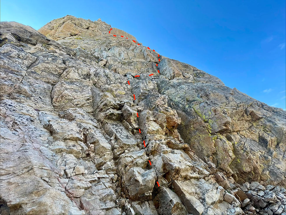 West Face of Disappointment Peak Route Topo Grand Teton National Park