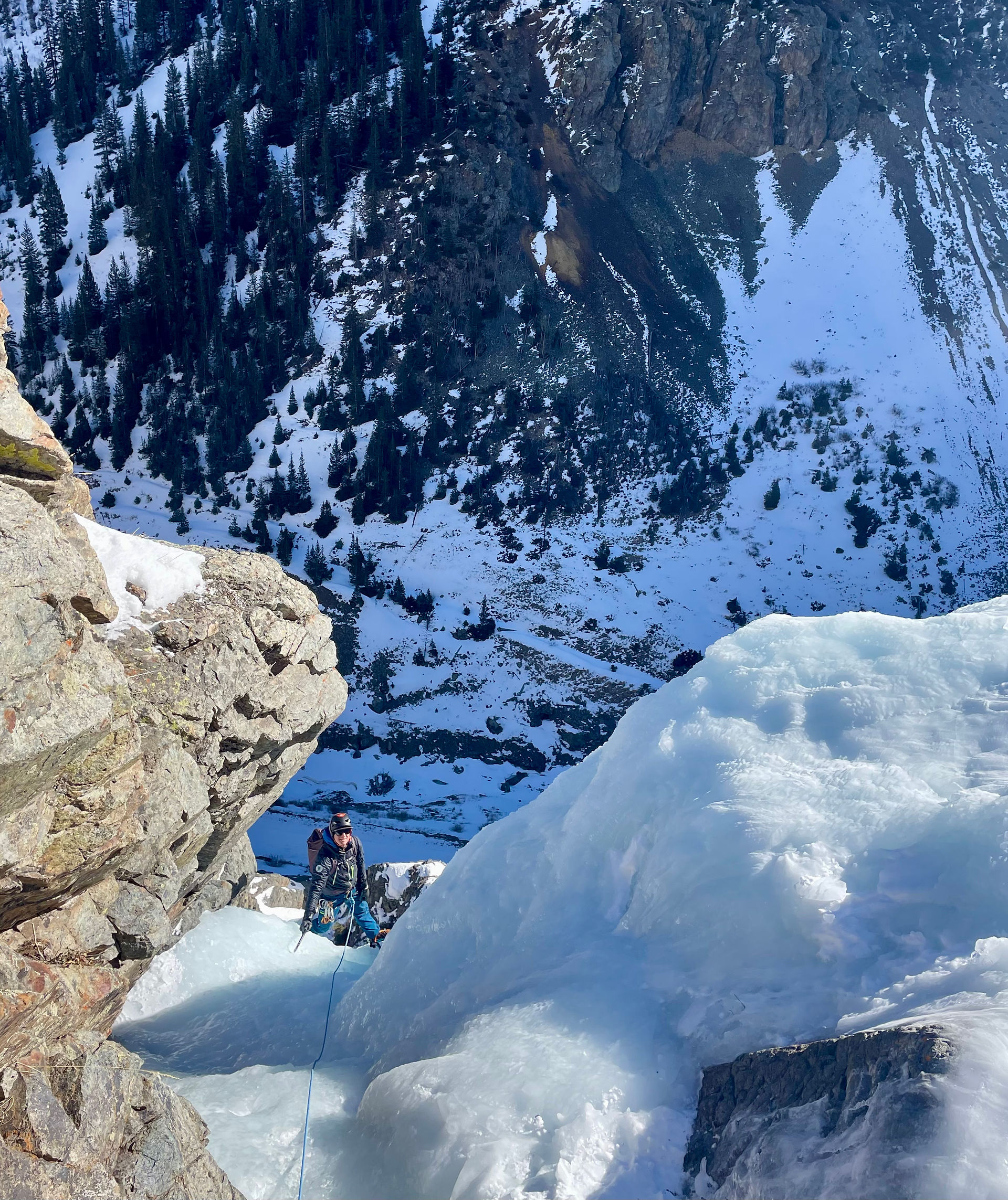 Steven climbing Second Gully
