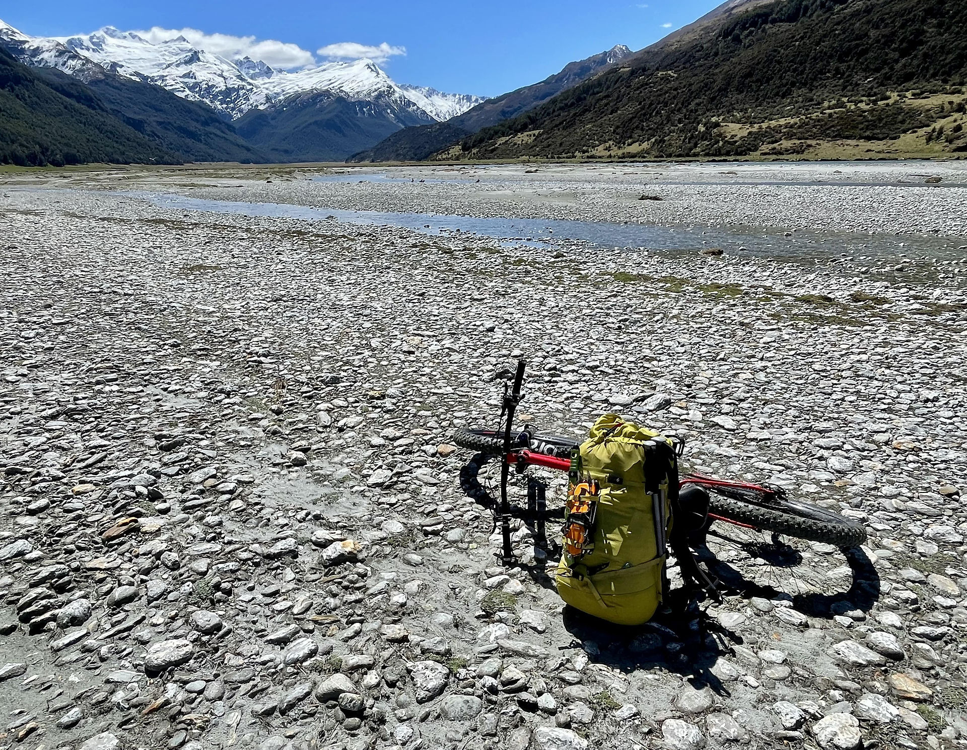 Biking up the Rees Valley Glenorchy New Zealand