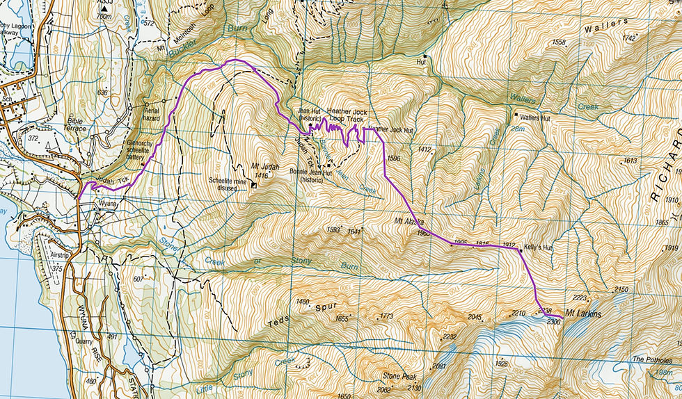 Mount Alaska, Larkins Route Topo Map
