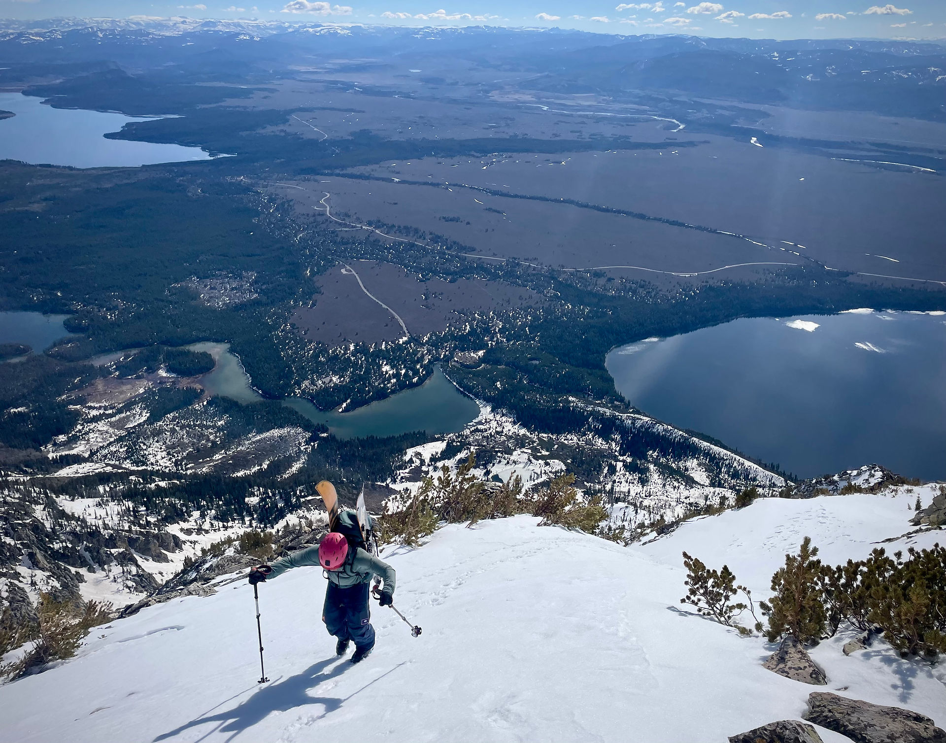 Charlie reaching the top of the East Face on Mount Saint John