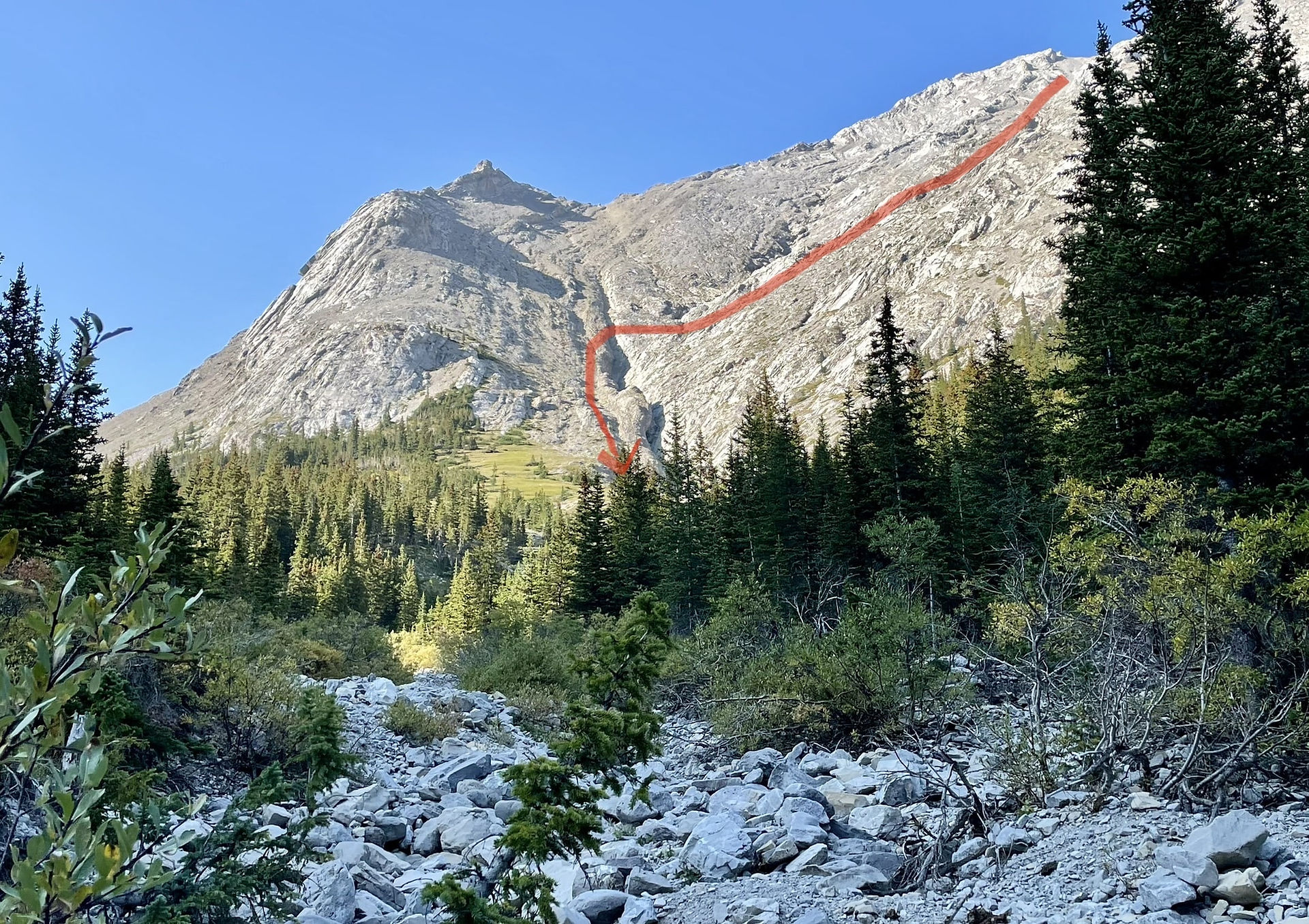Tombstone Mountain South Route Map Kane Scramble Canada Peter Lougheed Trip Report 
