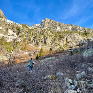 Hiking towards the snowline