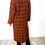 Thumbnail: Vintage brown pure virgin wool checkered coat