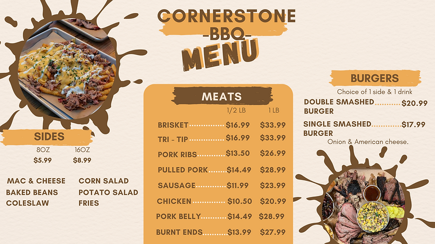 Menu Cornerstone BBQ Southern California