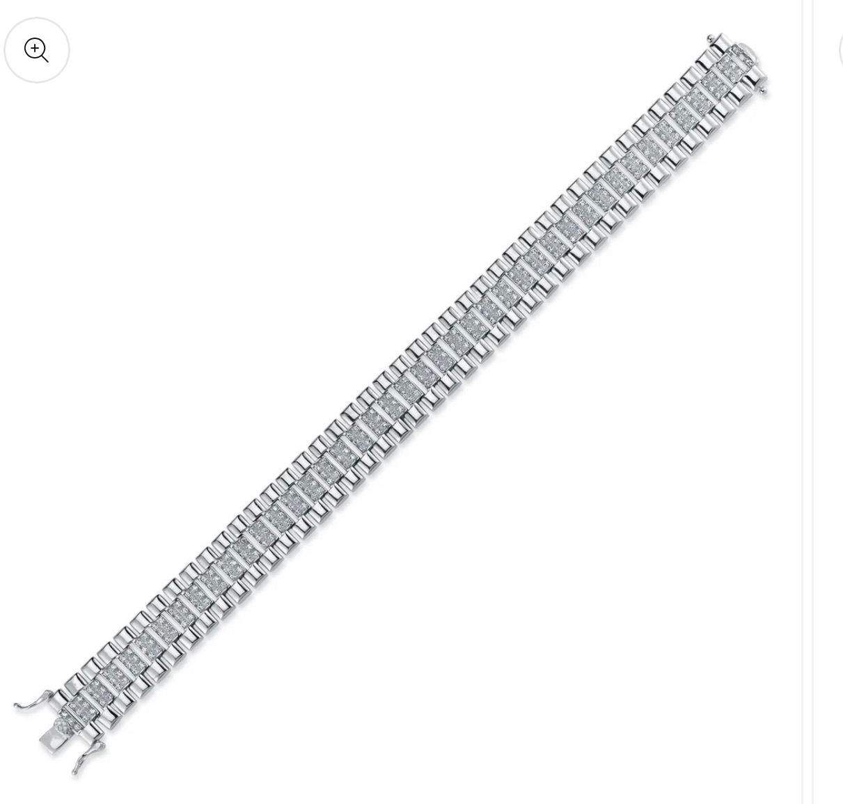 Silver 15mm Fancy Cubic Zirconia link gents Bracelet
