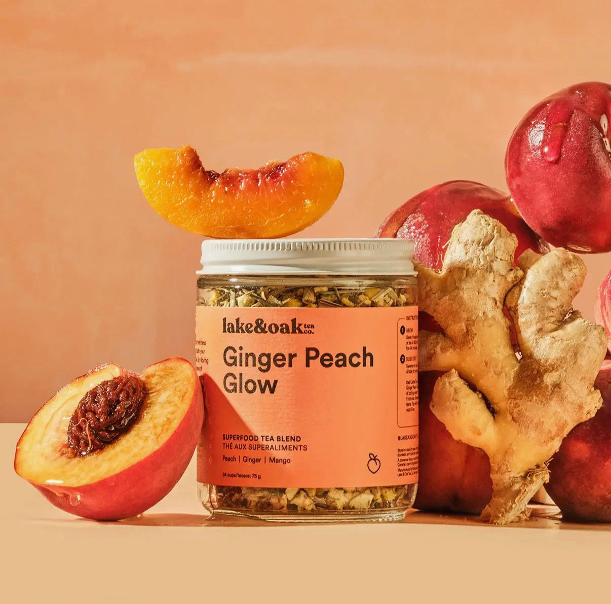 Ginger Peach Glow Superfood Tea Blend