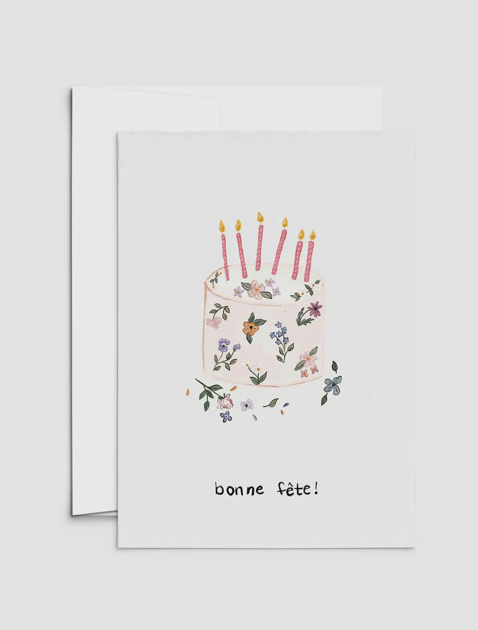 Floral Birthday Cake Greeting Card