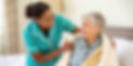 elderly woman with dementia being cared for