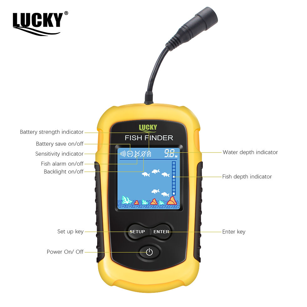 Thumbnail: FFC1108-1 Alarm 100M Portable Sonar Fish Finders 45 degrees Sonar Coverage Echo 