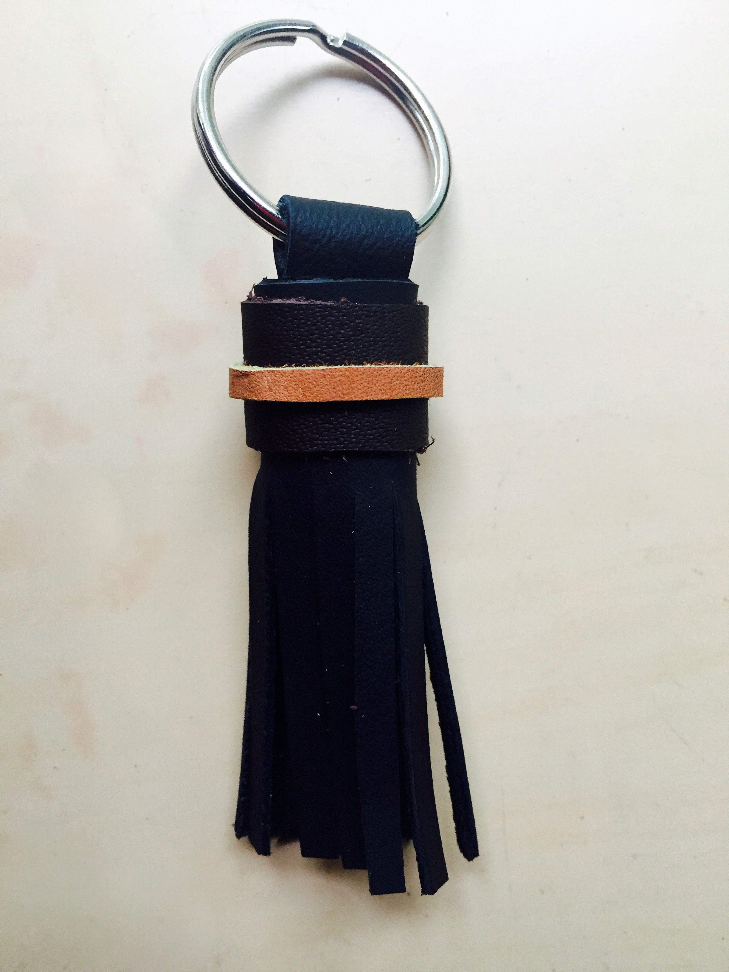 Mini Black Multicolored Classic Leather Tassel
