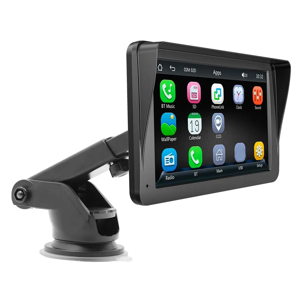 7" Portable Carplay & Android Auto Screen with Bluetooth & Backup Camera