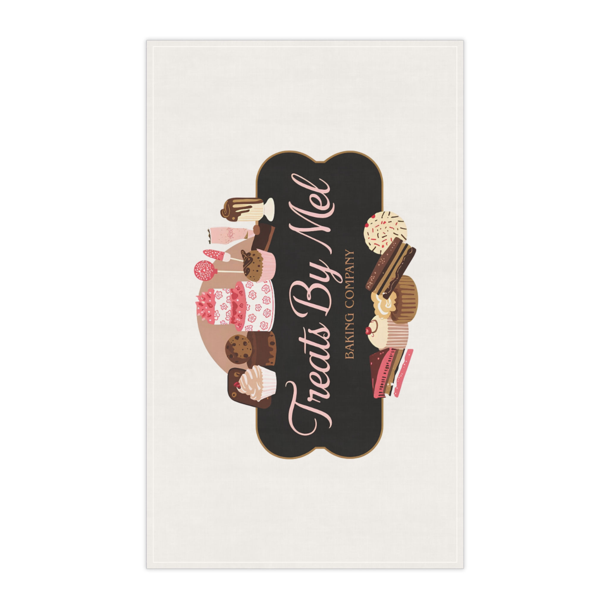 Treats By Mel Baking Company Tea Towel — Kitchen Dish Towel