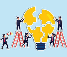 equipe prédio, equipe colaboração para o negócio ideia, trabalho em equipe para resolver problema, participar para trabalhos juntos para sucesso conceito, empresários e mulheres de negócios equipe acima para resolv.jpg