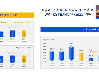 Tháng 02/2023: Xuất khẩu tôm tiếp tục giảm