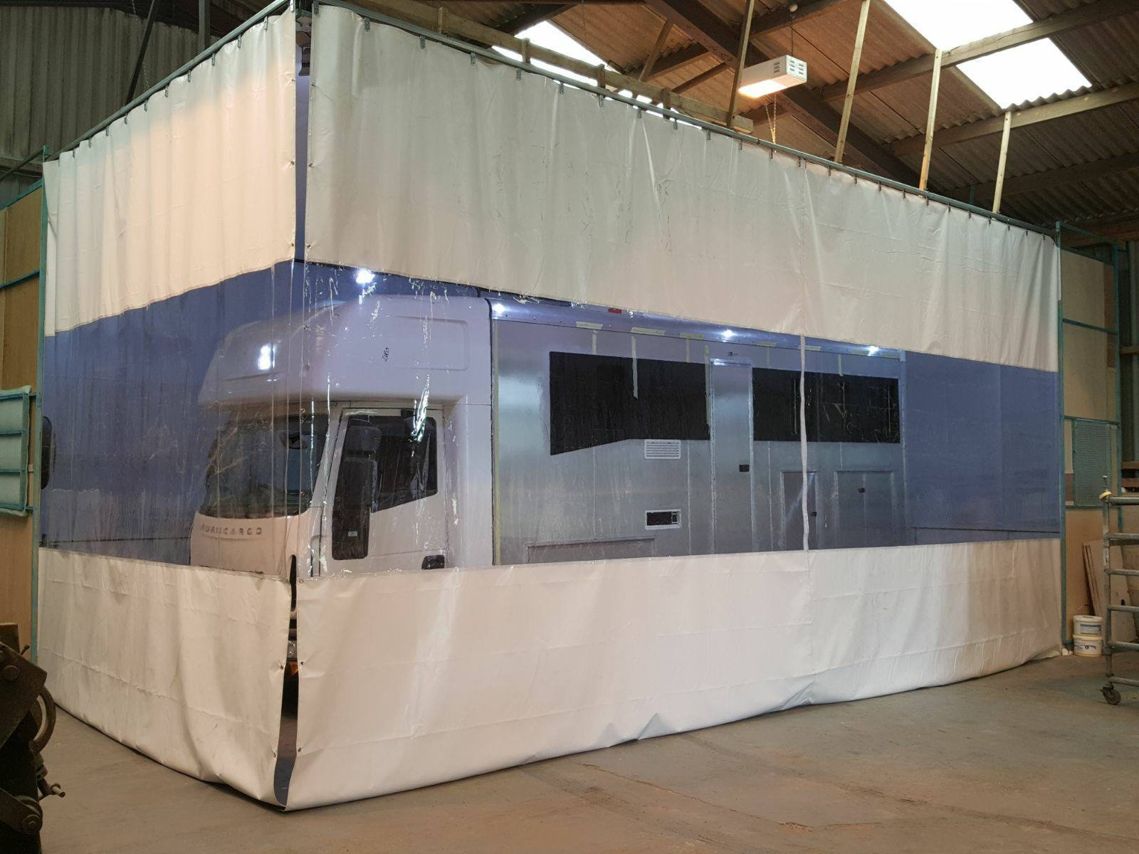 10ft High Spray Booth Curtains Industrial Track Fitting Kit