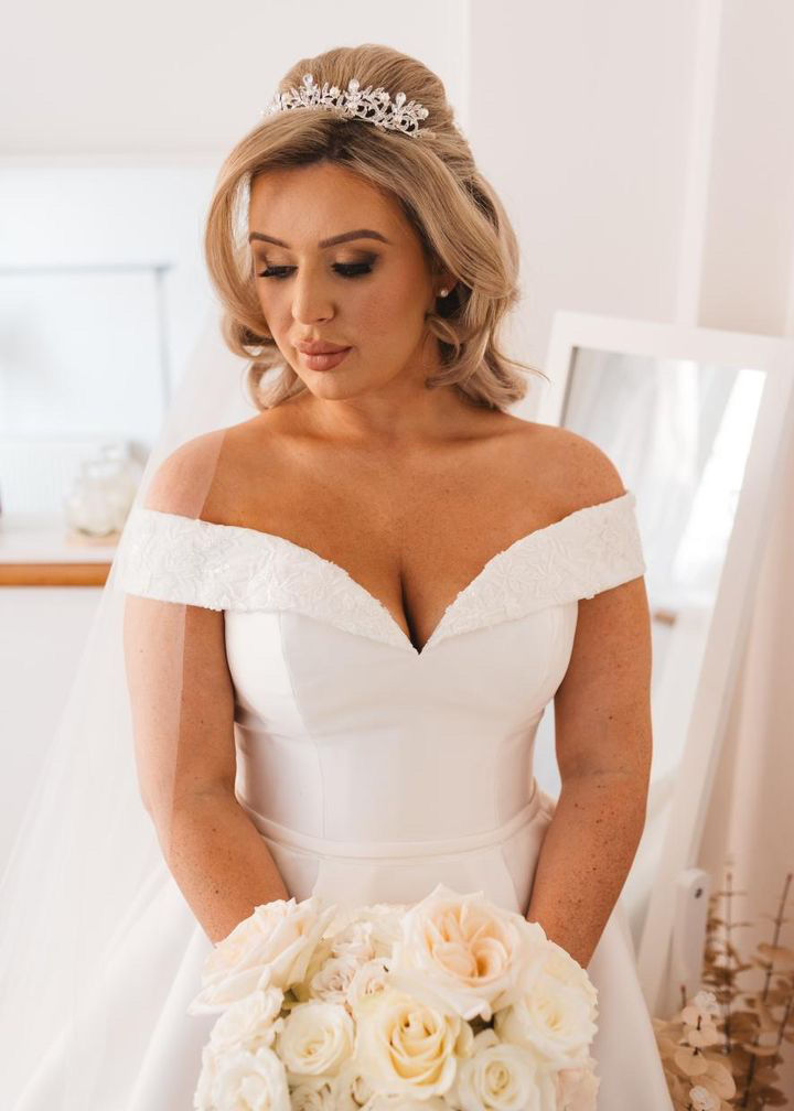 Beautiful bride with tiara hair accessory