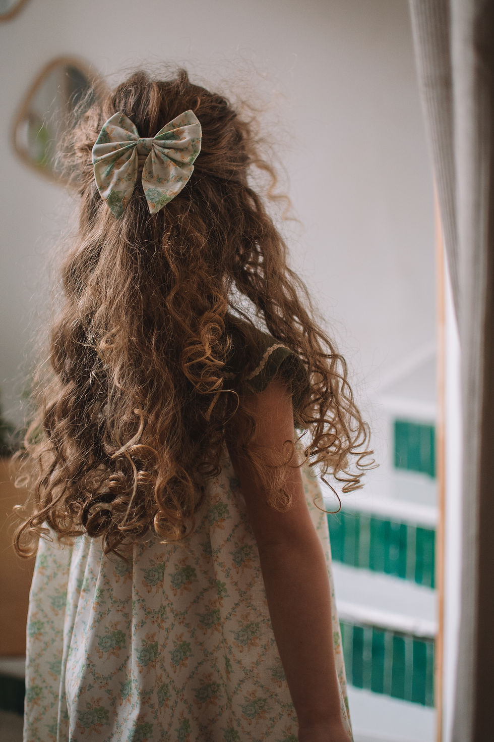 Miniature : Noeud vintage, fleur mint ocre