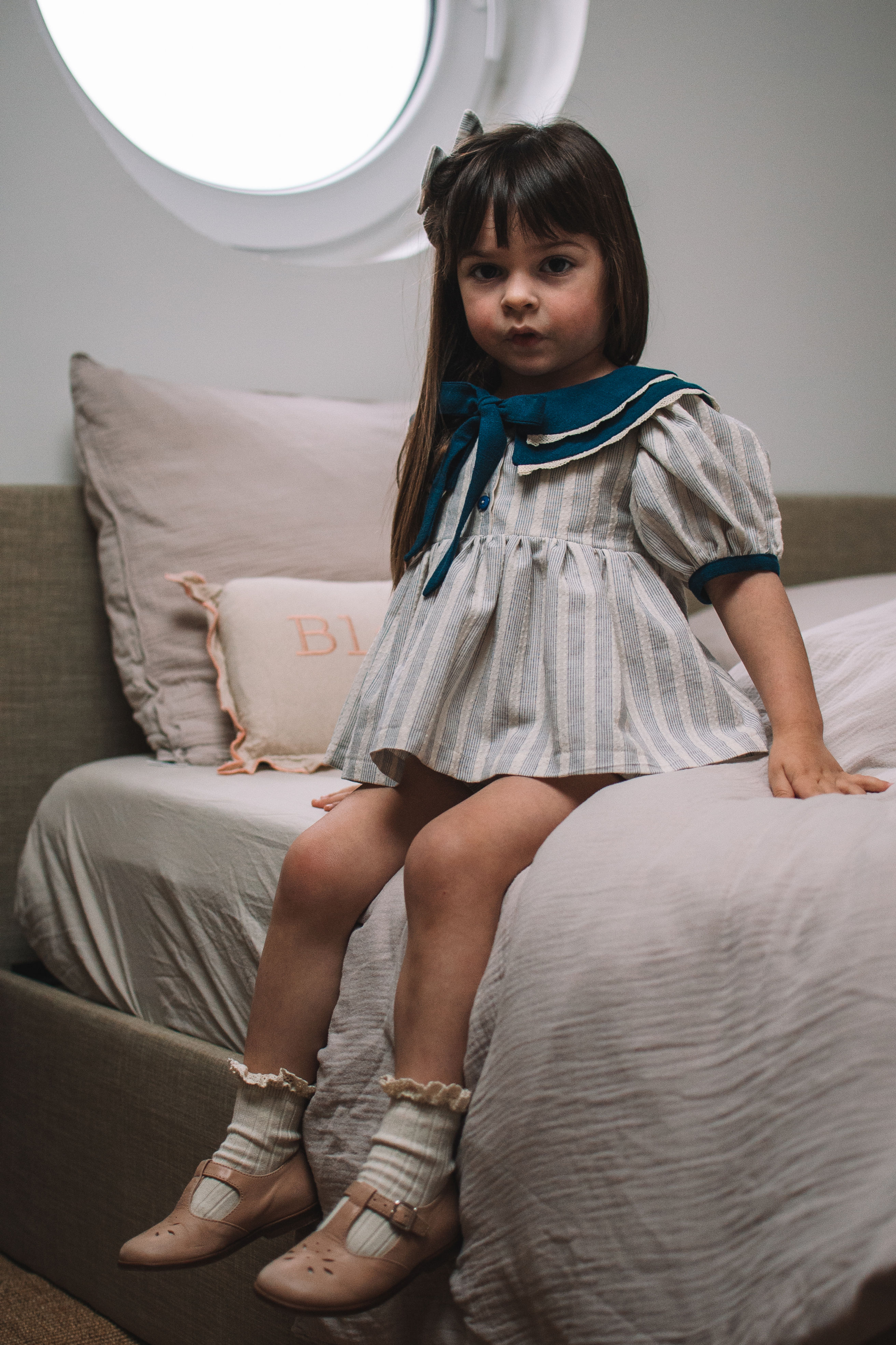 Blouse Mélie, rayée bleue