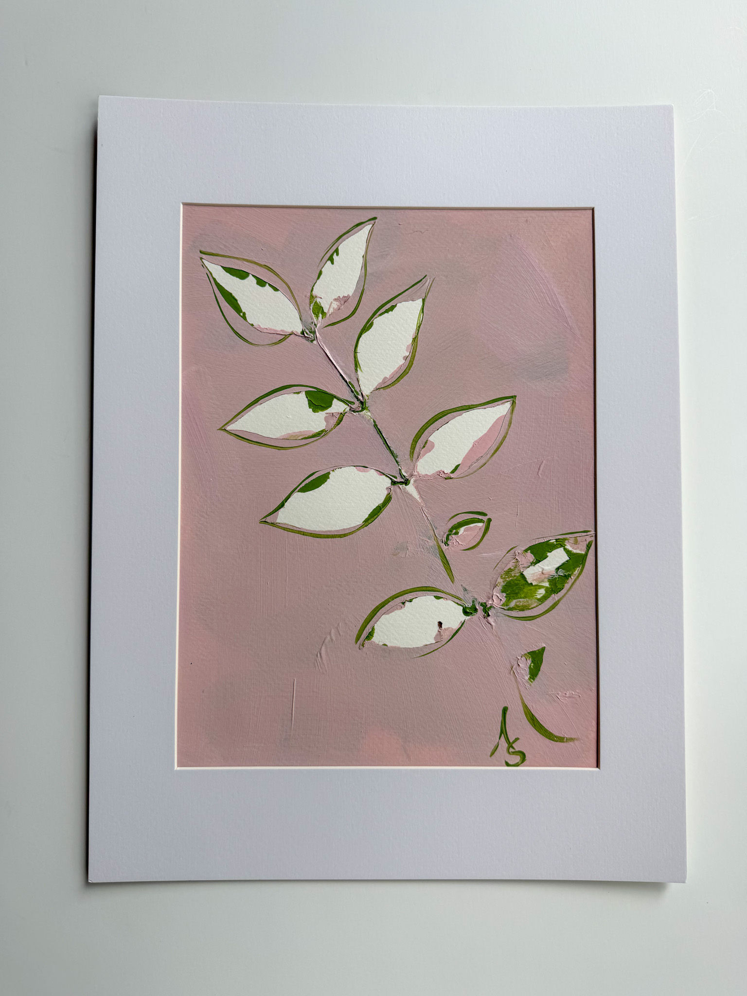 12x16 Matted Ballet Pink Stem Series