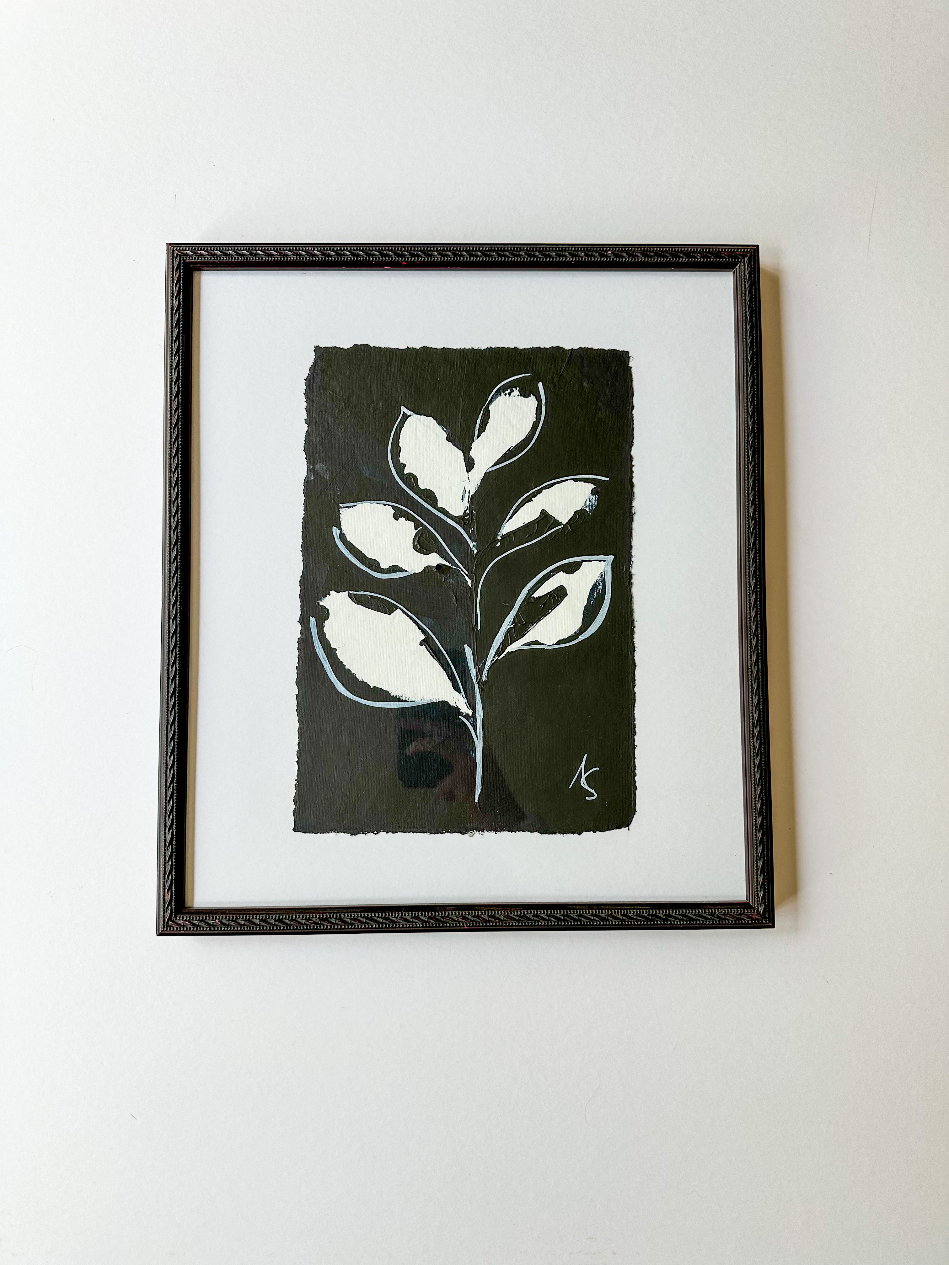 12 x 14 Navy Stem Series with Black Vintage Frame II