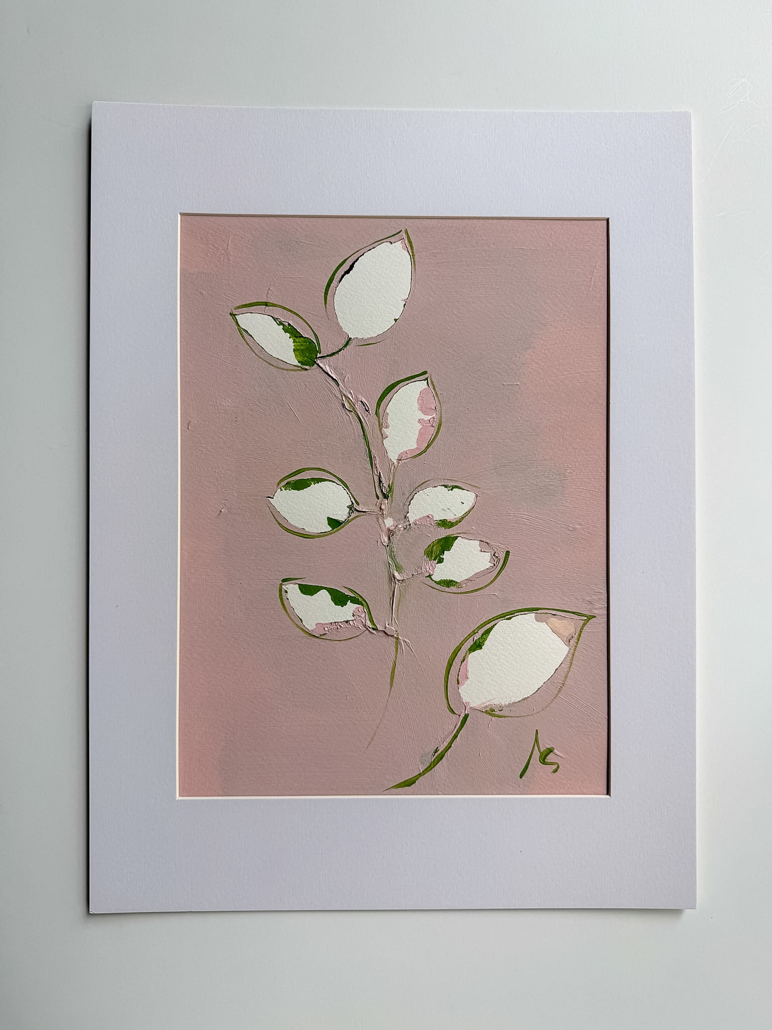12x16 Matted Ballet Pink Stem Series