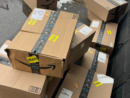 large stack of boxes 