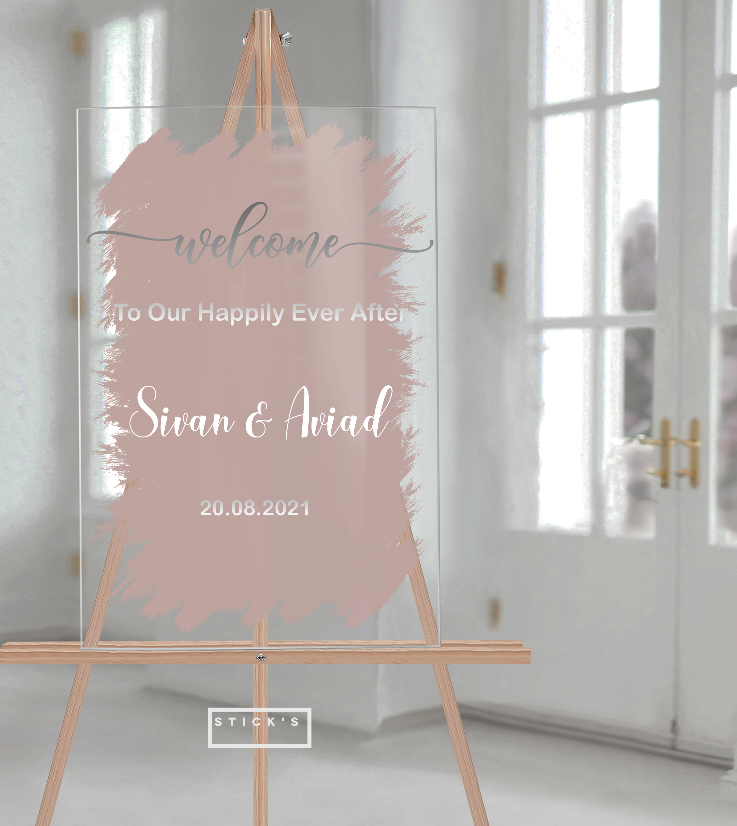 שלט כניסה לחתונה Happily Ever After