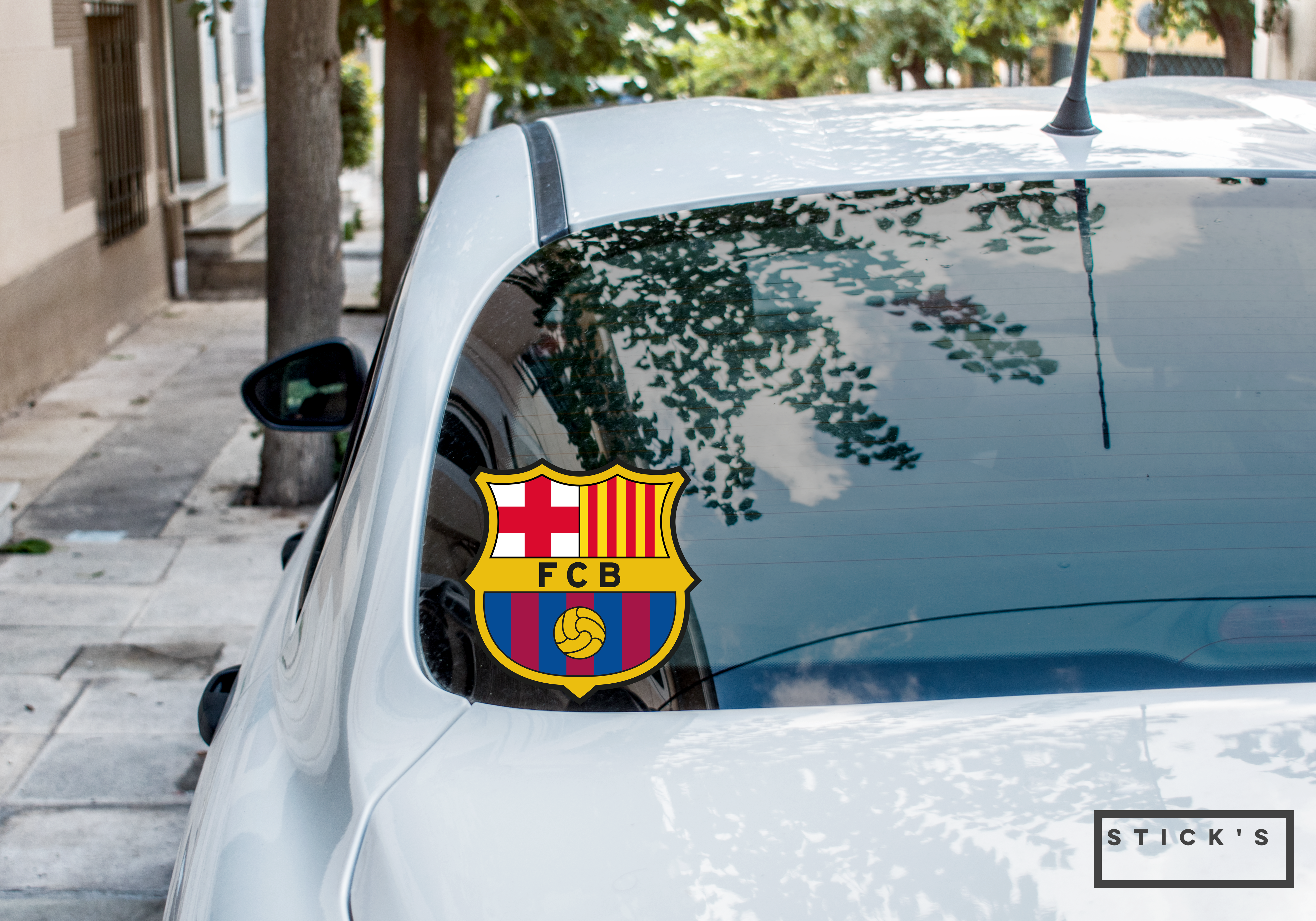 מדבקת רכב- ברצלונה צבעוני