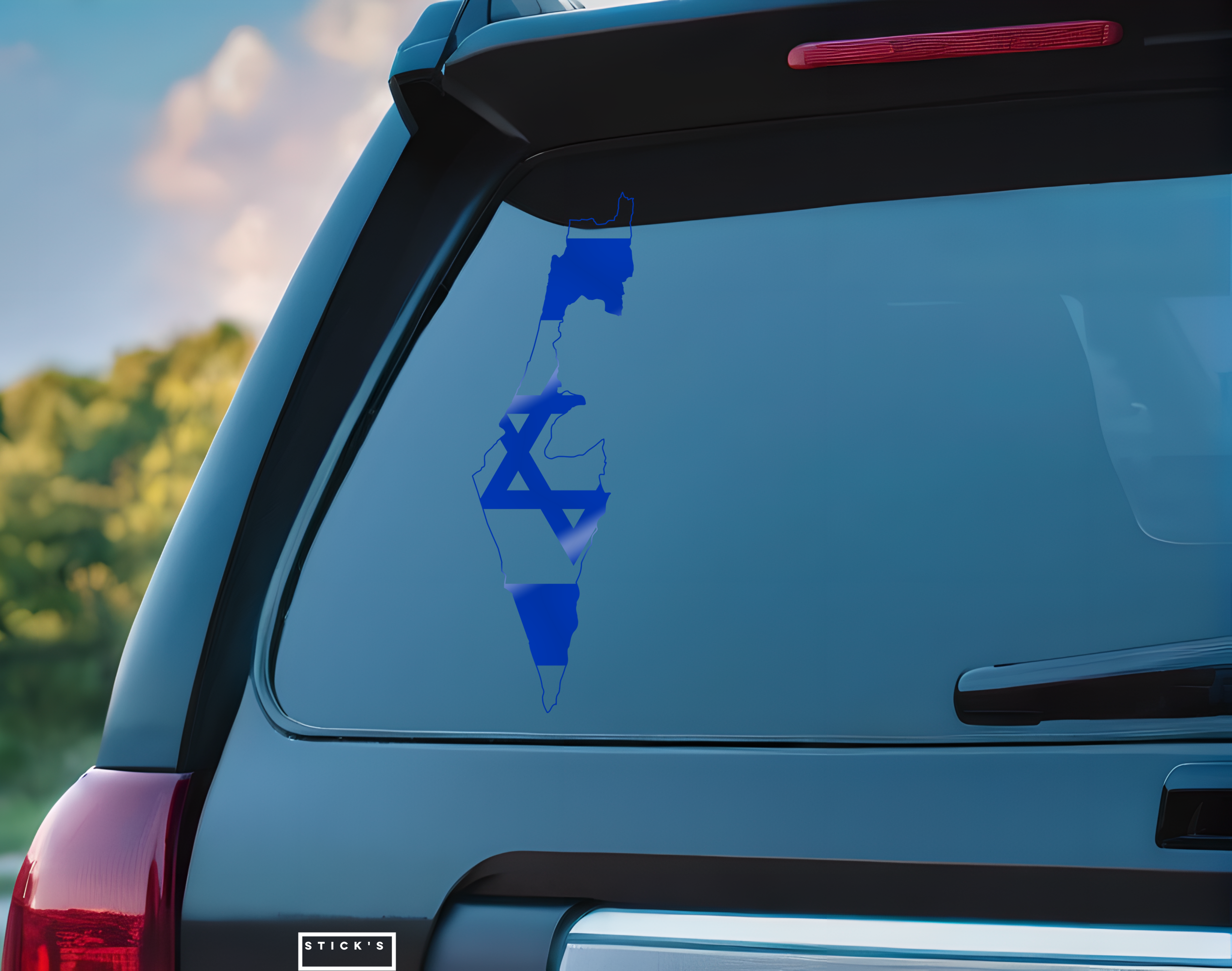מדבקות רכב , מדבקת רכב , israel flag , flag of israel , israel country flag, image of flag of israel