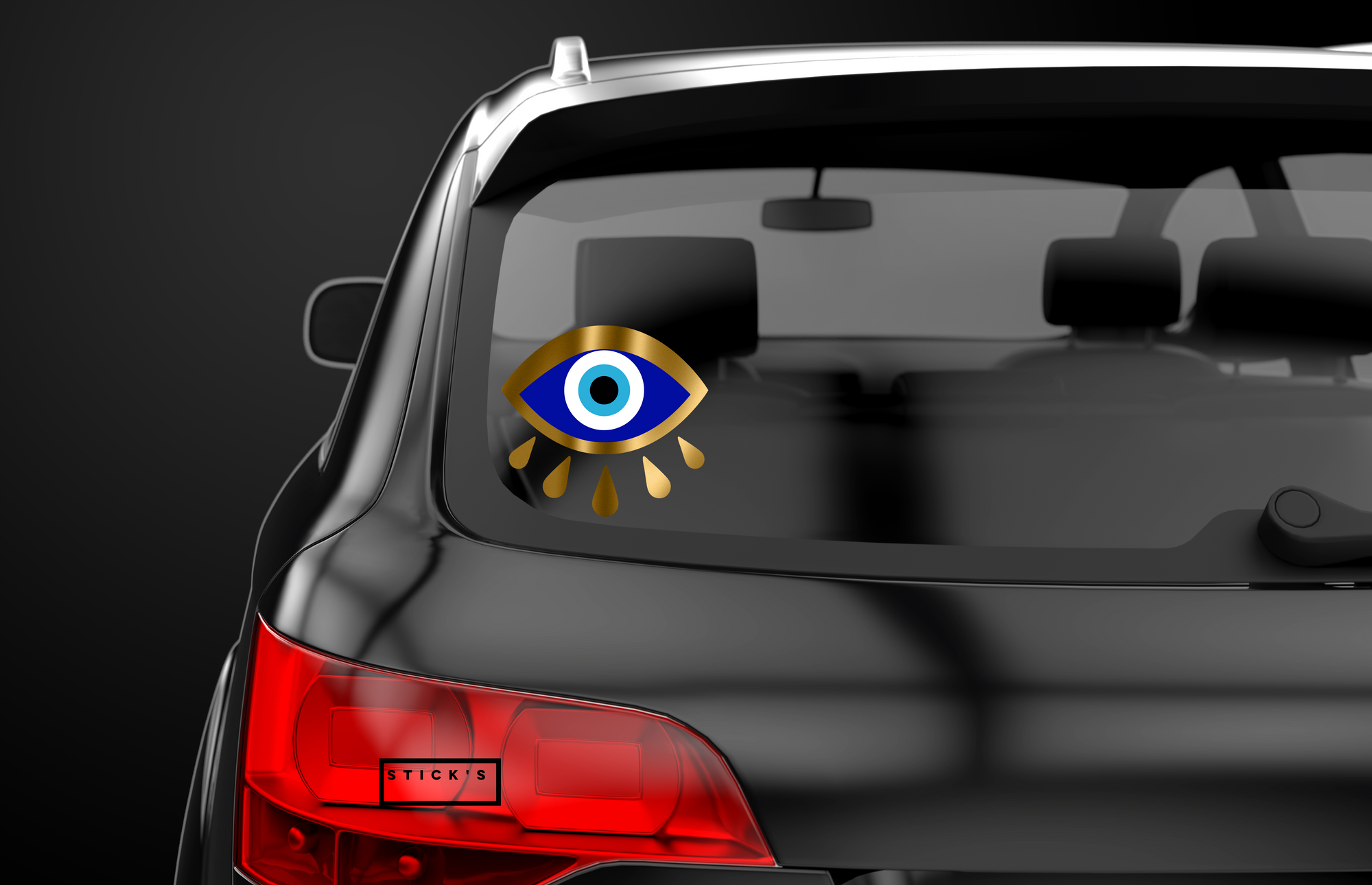 "מדבקות חמסה ועין כחולה . דגם "טיפות זהב