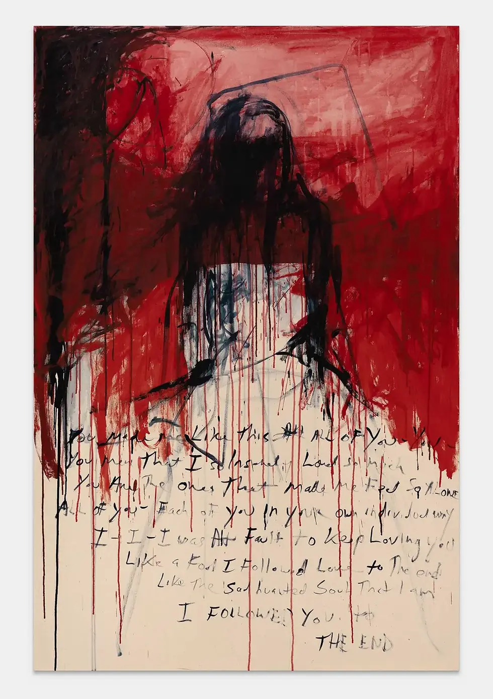 Tracey Emin, I Followed you to the end, 2024. Acrylic on canvas. Courtesy Yale Center for British Art. © Tracey Emin. Photo- Ollie Harrop.