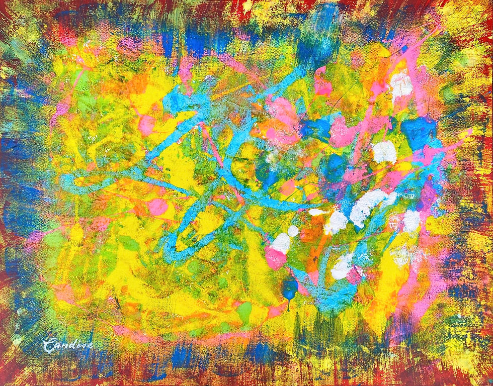 Eruption of Life, acrylic on canvas, 17.7 x 23.6 in, 2025