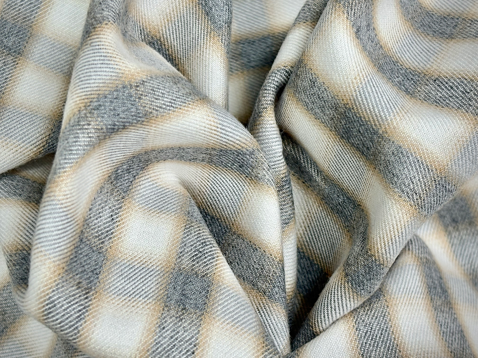 Thumbnail: Cotton in Grey-Tan Checks (1.8 meters)