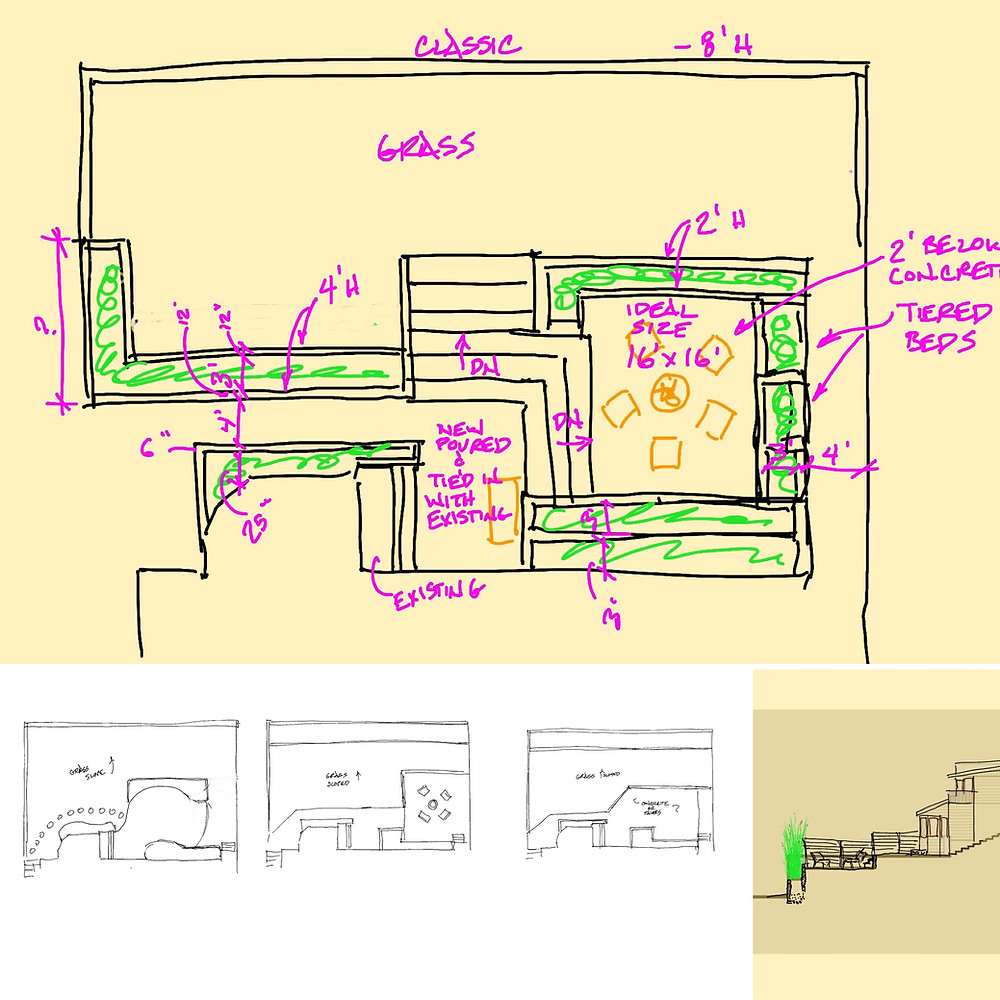 The exterior of the home needed to integrate with the interiors so we had to dive into the backyard and make sure our interior plans were going to work with the backyard.