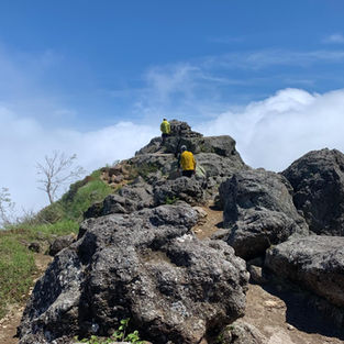 Volcanic boulders on the summit of Mt. Myoko