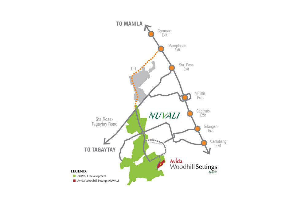 Woodhill Settings NUVALI Location Map