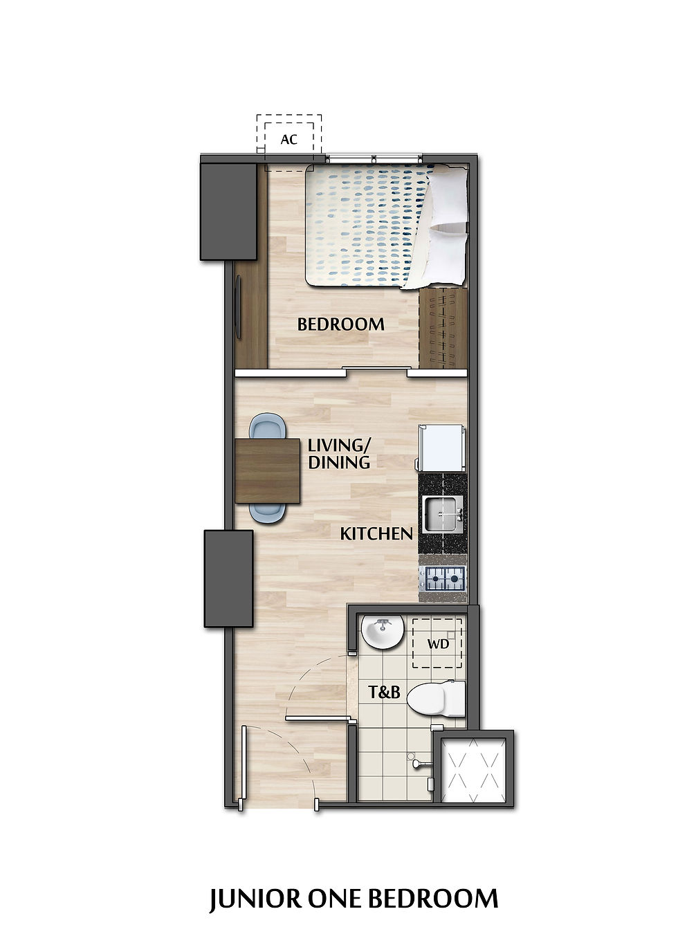 Cloverleaf Jr 1 Bedroom Unit