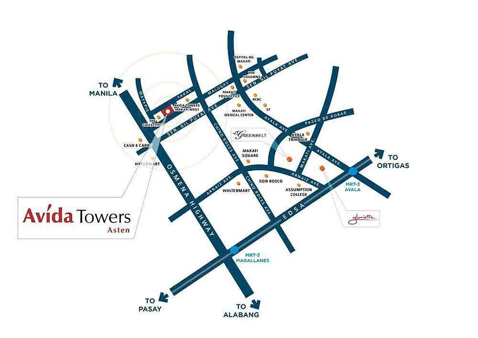 Avida Towers Asten Location Map