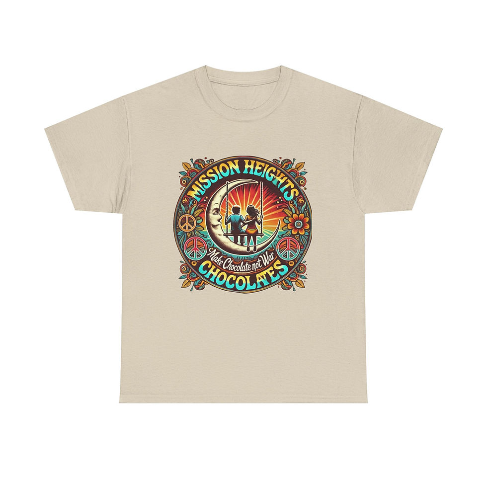 Thumbnail: Mission Heights Chocolates Unisex Heavy Cotton Tee - Vintage Vibe Graphic Tee