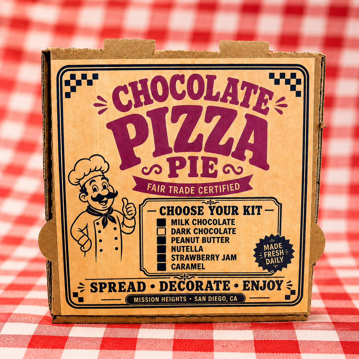 CHOCOLATE PIZZA PIE • MAKE IT • DECORATE IT • EAT IT • SAN DIEGO CHOCOLATE FUN •