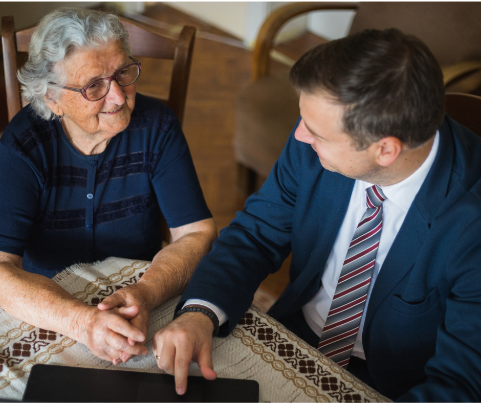 Attorney meeting with a client