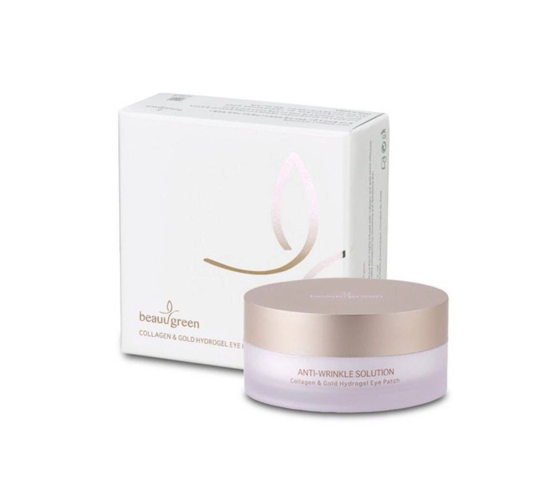 Патчи для глаз гидрогелевые BeauuGreen с золотом и коллагеном, 60 шт